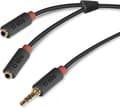 Miniatyrbillede 1 af 6: SBS TECABLESPLITTER 0,2m 3,5mm 2 x 3,5mm Sort lydkabel