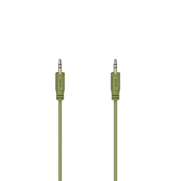 Hama Flexi-Slim lydkabel, 3,5 mm jackstik, guld, grøn, 0,75 m (00200728)