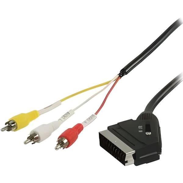 RCA-switching SCART-kabel - VALUE LINE - 2.00 m - Svart