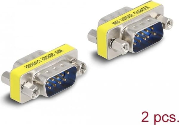 Delock - Inverterende adapter - DB-9 (M) til DB-9 (M) (pakke med 2) (66464)