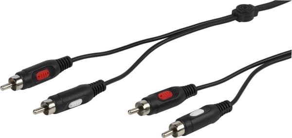 Vivanco tilslutnings-/forbindelseskabel, a) fra 2x RCA-stik, b) til 2x RCA-stik, 1,5 meter (46012)