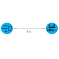 Miniatyrbild 4 av 4: AVIZAR Auxiliary Audio Kabel - 3,5 mm Jack - 1m - Vit