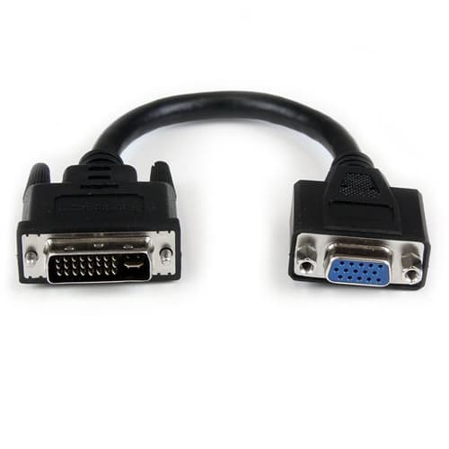 StarTech.com 8in DVI to VGA Cable Adapter - DVI-I Male to VGA Female Dongle Adapter (DVIVGAMF8IN) - VGA adapter - 20 cm