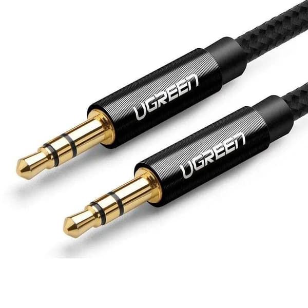 CABLU audio Ugreen, "AV112" stereo (3.5 mm jack T/T), 1m, conectori auriti, braided, negru "50361" (timbru verde 0.18 lei) - 6957303853618