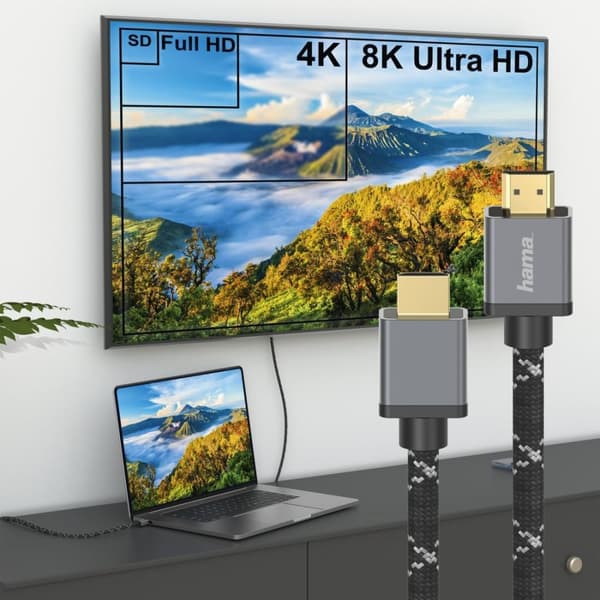 Hama Ultra High Speed HDMI™ Cable, Plug - Plug, 8K, Metal, Ethernet, 2.0 m