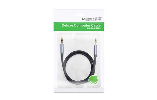 CABLU audio Ugreen, "AV112" stereo (3.5 mm jack T/T), conectori auriti, 5m, braided, albastru "10689" (timbru verde 0.18 lei) - 6957303816897