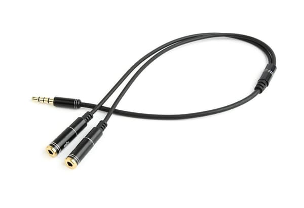 Gembird !Adapter ljudmikrofon 3,5 mm minijack/4PIN/0. ljudkabel 0,2 m 2 x 3,5 mm Svart
