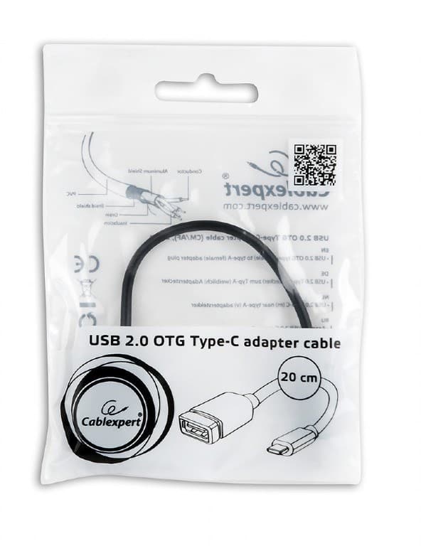 Gembird A-OTG-CMAF2-01 USB-kabel 0,2 m USB C USB A Svart