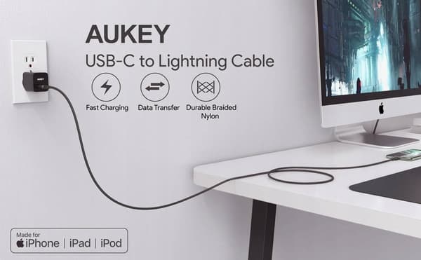 AUKEY CB-CL03 2 m Sort
