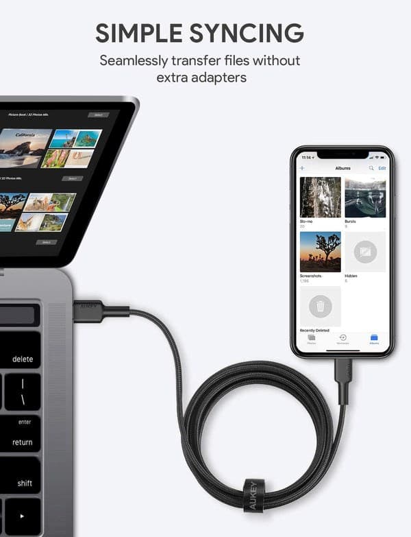 AUKEY CB-CL03 2 m Sort