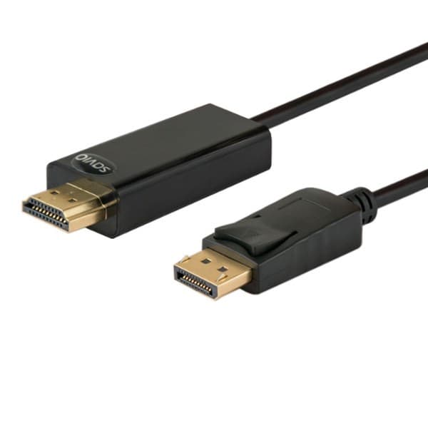 Savio CL-56 videokabeladapter 1,5 m DisplayPort HDMI Typ A (Standard) Svart