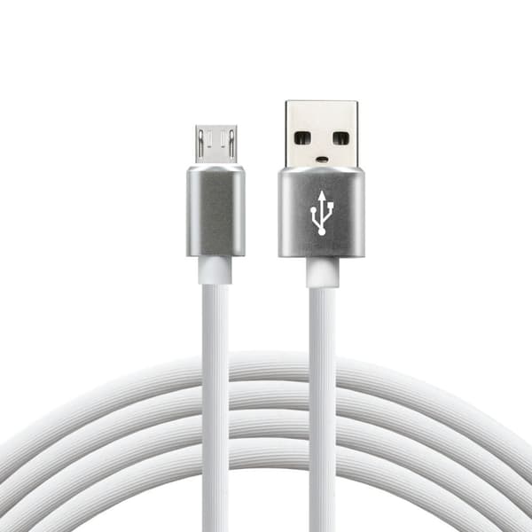 everActive kabel USB 1m - Vit, silikon, snabbladdning, 2,4A - CBS-1MW
