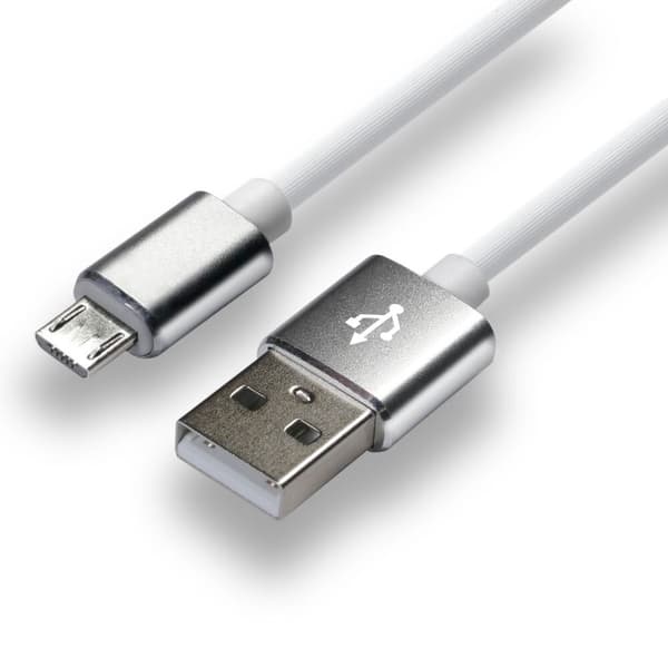 everActive kabel USB 1m - Vit, silikon, snabbladdning, 2,4A - CBS-1MW
