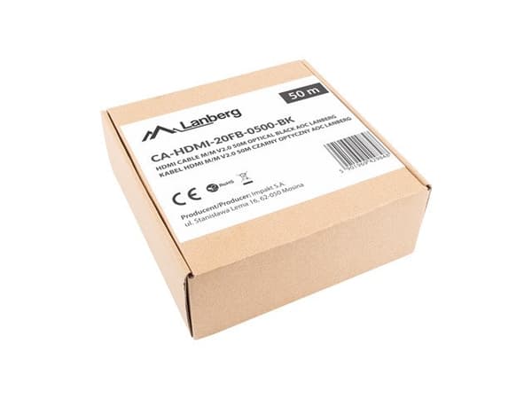 Lanberg CA-HDMI-20FB-0500-BK optisk kabel HDMI M/M 50m v2.0 4K AOC