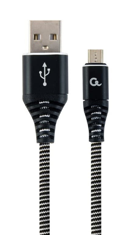 Cablexpert CC-USB2B-AMMBM-2M-BW USB-kabel USB 2.0 USB A Micro-USB B Svart