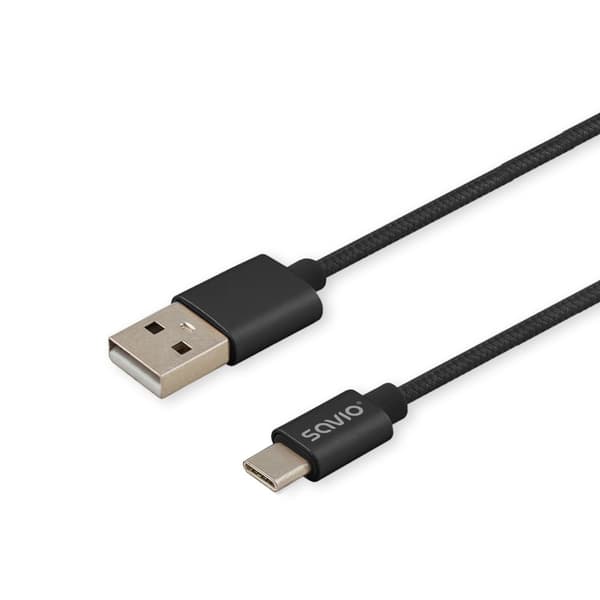 Savio CL-129 USB-kabel 2 m USB 2.0 USB A USB C Svart