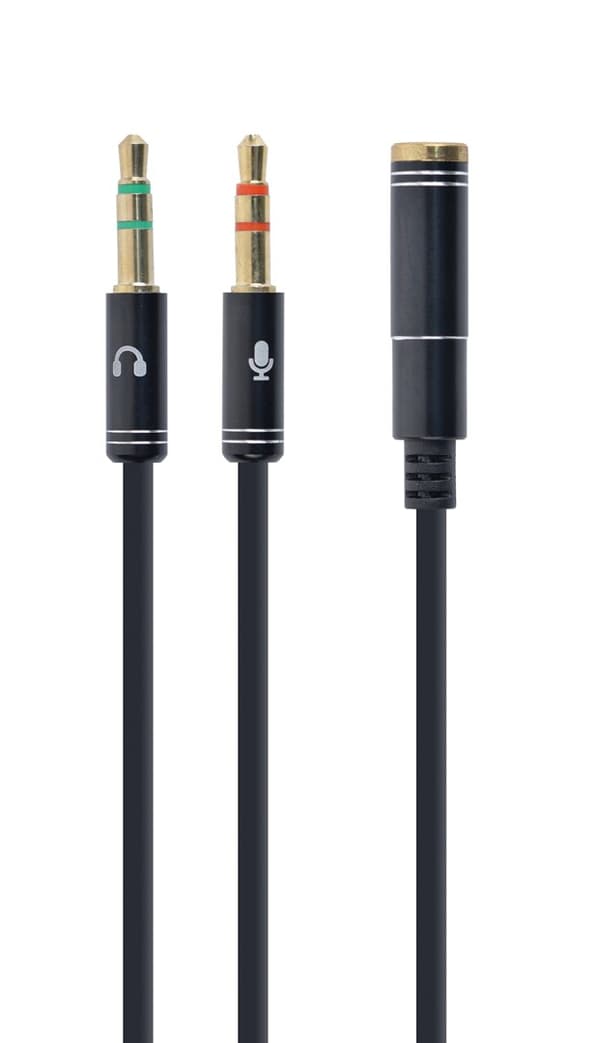 Gembird !Adapter ljudstereo 3,5 mm minijack/4PIN/ ljudkabel 0,2 m 2 x 3,5 mm Svart