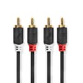 Miniatyrbild 2 av 3: NEDIS RCA (M) till RCA (M) ljudkabel 5 m antracit rund
