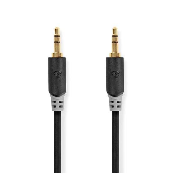 Stereo ljudkabel | 3,5 mm hane - 3,5 mm hane | 3,0m | Antracit ALPEXE-720