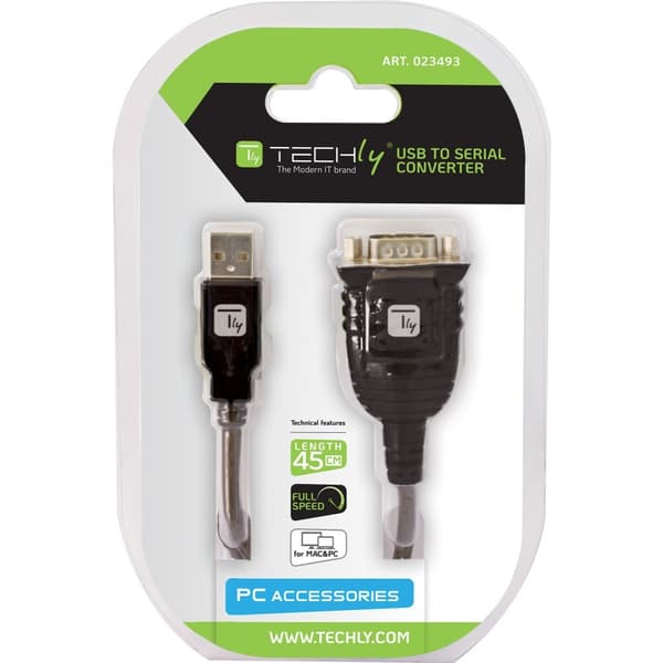Techly USB til seriel adapterkonverter i Blister IDATA USB-SER-2T