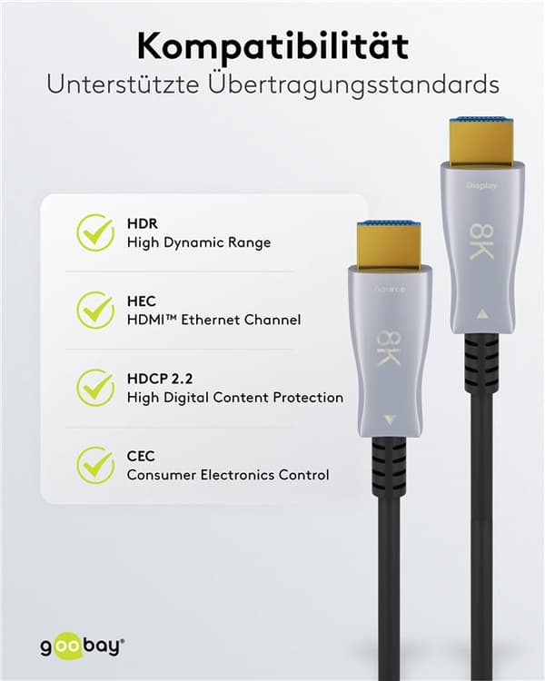 Ultra High Speed Optical Hybrid HDMI™-kabel med Ethernet (AOC) (8K/@60Hz)