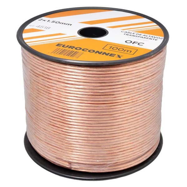 Euroconnex Højttaler Kabel 4518 2x1.5 Mm 100 M Transparent