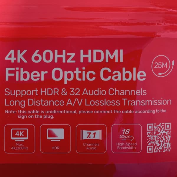 UNITEK OPTISK HDMI KABEL 2.0 AOC 4K 60HZ 25M