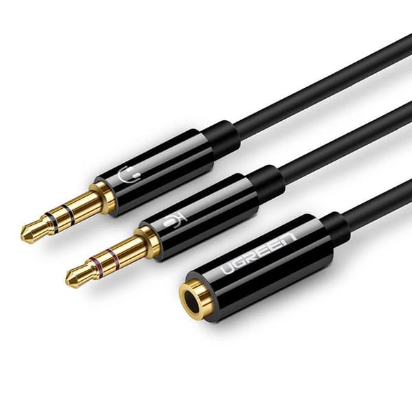 CABLU audio Ugreen, "AV140" stereo 2 x 3.5 mm jack (T) la 3.5 mm jack (M), 0.20 m, conectori auriti, negru "20898" (timbru verde 0.18 lei) - 695730382