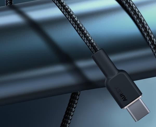 AUKEY CB-NCC1 USB-C Typ-C Strömförsörjning PD 60W 3A 1m Nylon Svart