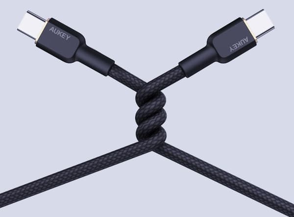 AUKEY CB-NCC1 USB-C Typ-C Strömförsörjning PD 60W 3A 1m Nylon Svart