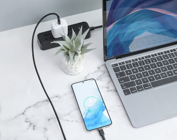 AUKEY CB-NCC1 USB-C Typ-C Strömförsörjning PD 60W 3A 1m Nylon Svart