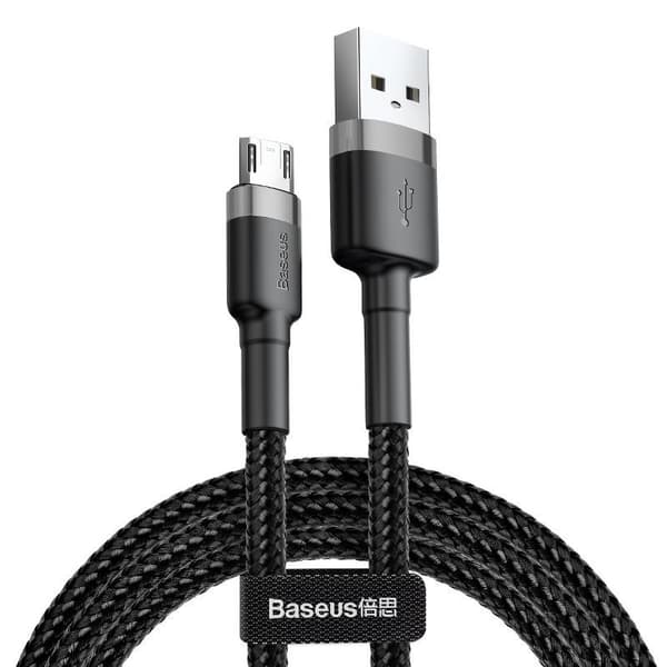 Baseus Cafule 2.4A 1m Micro USB-kabel (grå/svart)