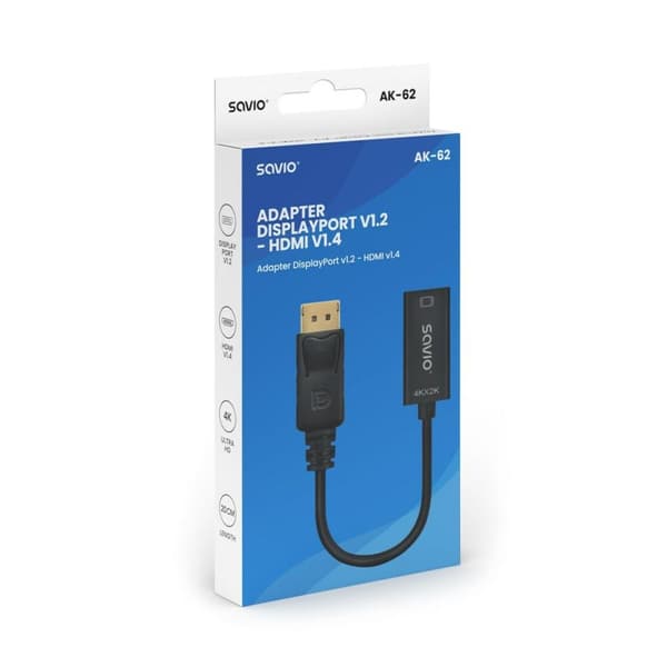 DisplayPort till HDMI Adapter Savio AK-62 20 cm