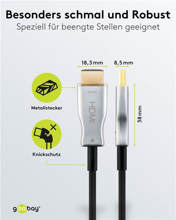 Optisk hybrid højhastigheds HDMI™-kabel med Ethernet (AOC)