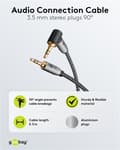 Miniatyrbillede 3 af 11: Audiotilslutningskabel AUX, 3,5 mm stereo, 90°, 0,5 m