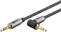 Miniatyrbillede 10 af 11: Audiotilslutningskabel AUX, 3,5 mm stereo, 90°, 0,5 m