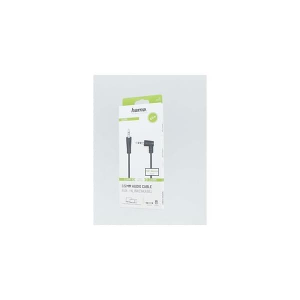 Ljudkabel - HAMA - 3,5 mm hanuttag 90° - 3,5 mm hanuttag - 0,5 m