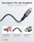 Miniatyrbild 3 av 5: Goobay DisplayPort™ till HDMI™-kabel, 3m, Sharkskin Grey (65270)