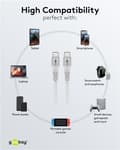 Miniatyrbilde 8 av 11: USB-C™ supermyk tekstilkabel med metallkontakter, 2 m, hvit
