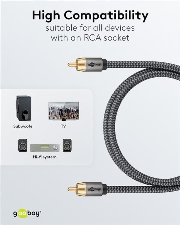 Mono RCA-kabel, 2 m