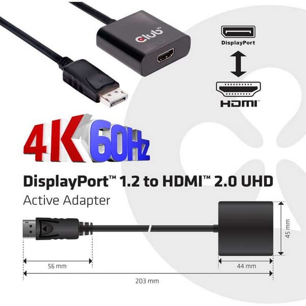 Club-3d Displayport Till Hdmi-adapter Cac2070 Svart