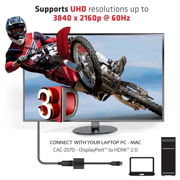 Club-3d Displayport Till Hdmi-adapter Cac2070 Svart