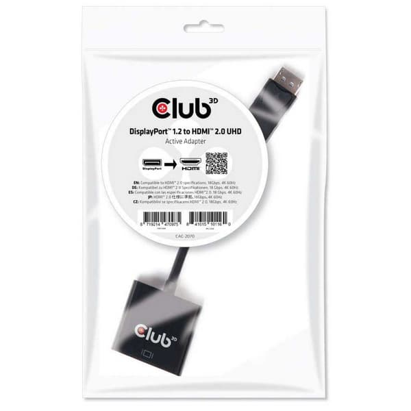 Club-3d Displayport Till Hdmi-adapter Cac2070 Svart