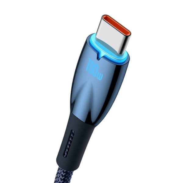 Glimmer USB-A - USB-C hurtigopladningskabel 1m - blå