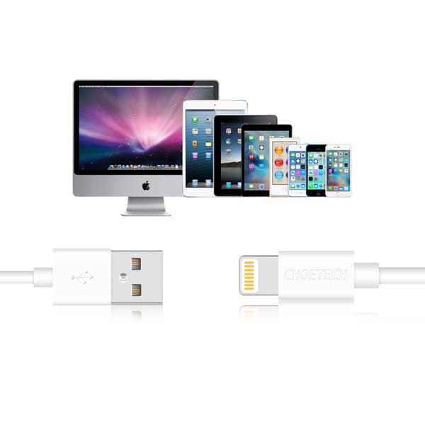 USB-A - Lightning MFI-kabel 1,8m, certifierad vit