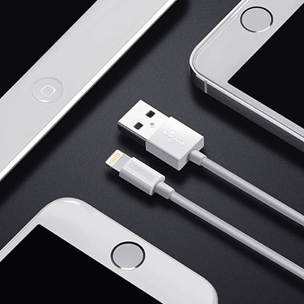USB-A - Lightning MFI-kabel 1,8m, certifierad vit