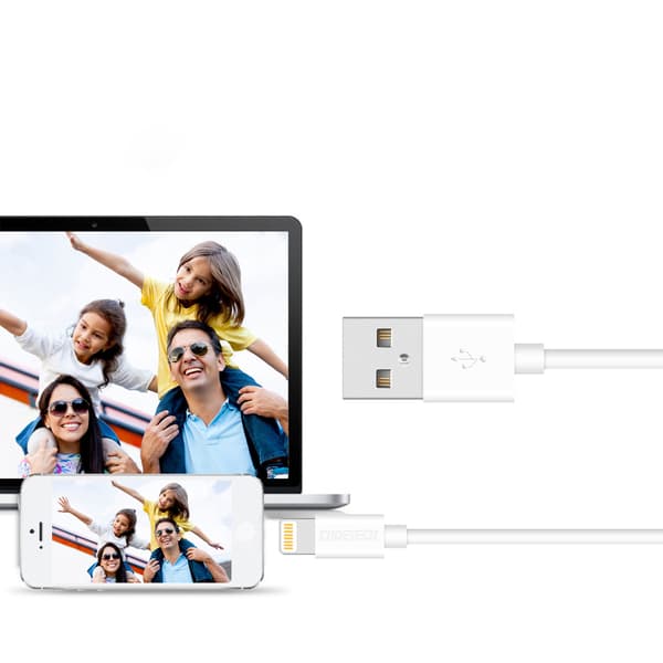 USB-A - Lightning MFI-kabel 1,8m, certifierad vit