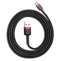 Miniatyrbild 3 av 6: Slitstark flexibel kabel USB microUSB QC3.0 kabel 2,4A 1M svart och röd