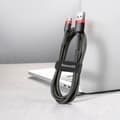 Miniatyrbild 6 av 6: Slitstark flexibel kabel USB microUSB QC3.0 kabel 2,4A 1M svart och röd
