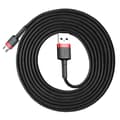 Miniatyrbild 3 av 6: Slitstark flexibel kabel USB microUSB-kabel 1,5A 2M svart och röd